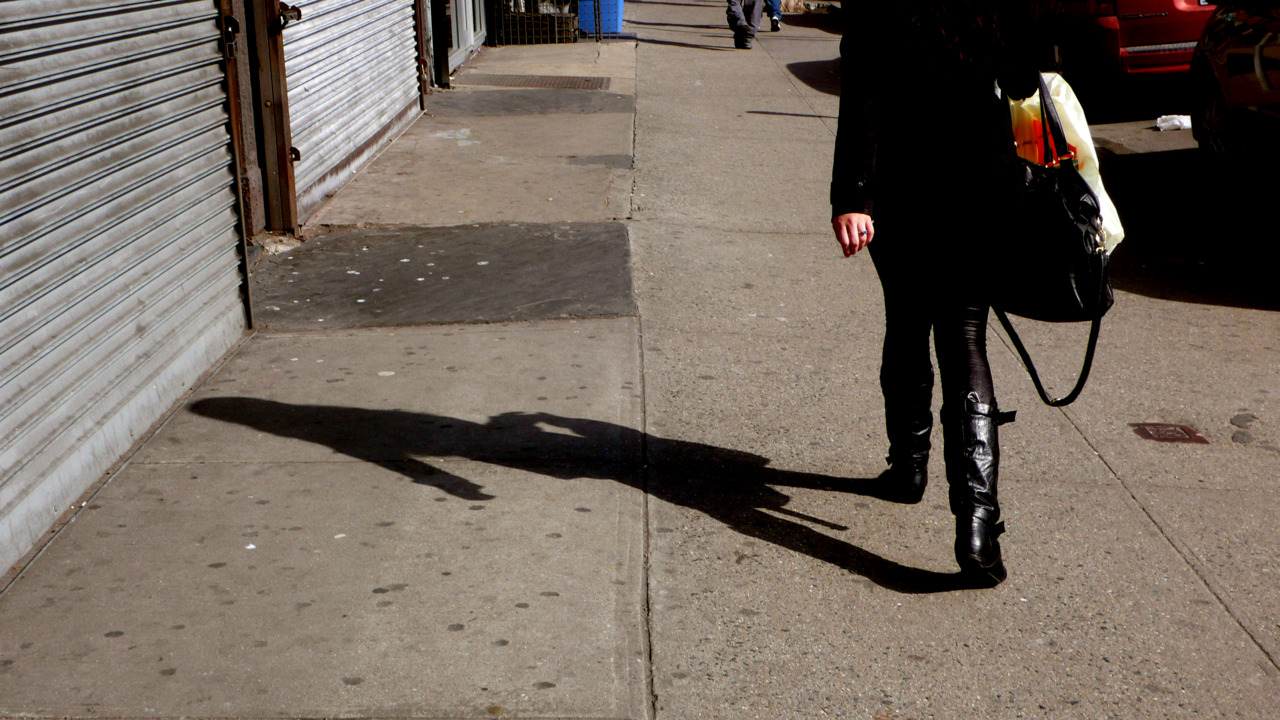 Her and her shadow.